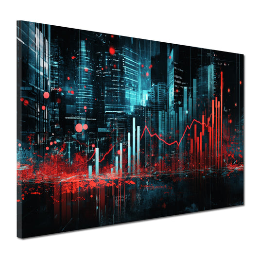 Wandbild Motivation digitale Börse modernes Finanzdesign City
