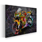 Honda Motorrad Graffiti Street Art Black Edition Wandbild