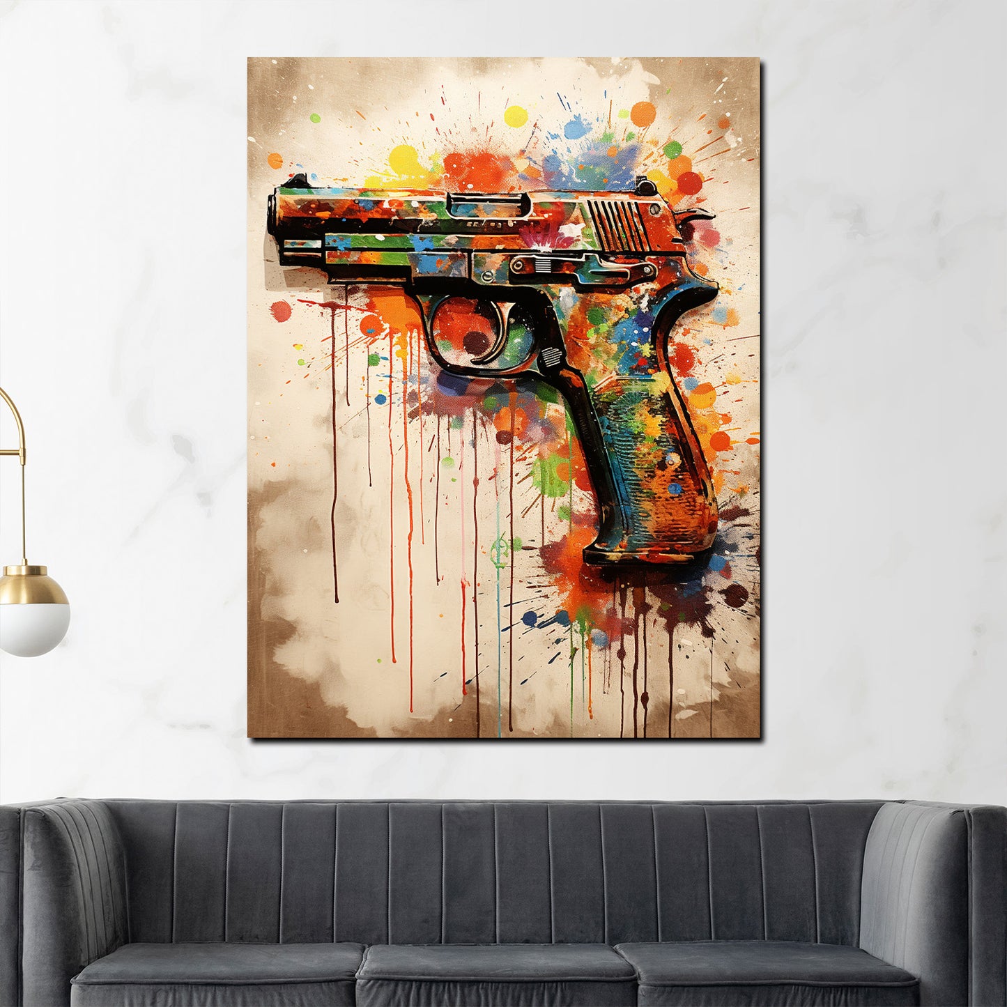 Wandbild Pistol Art Pop Art abstrakt