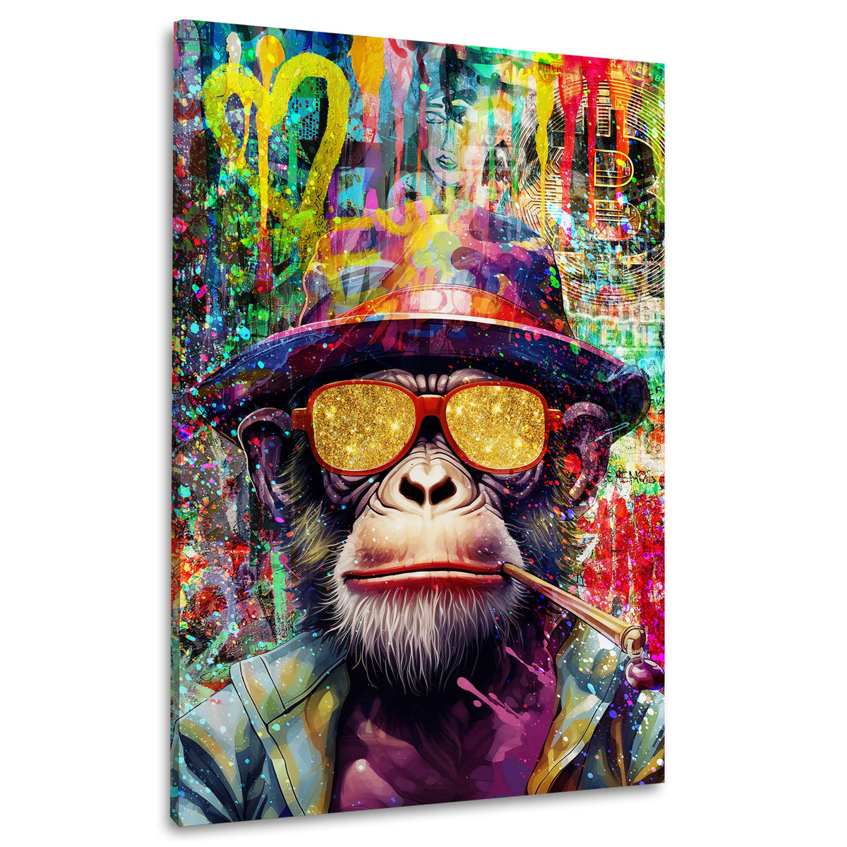 Affe mit Sonnenbrille – Wandbild