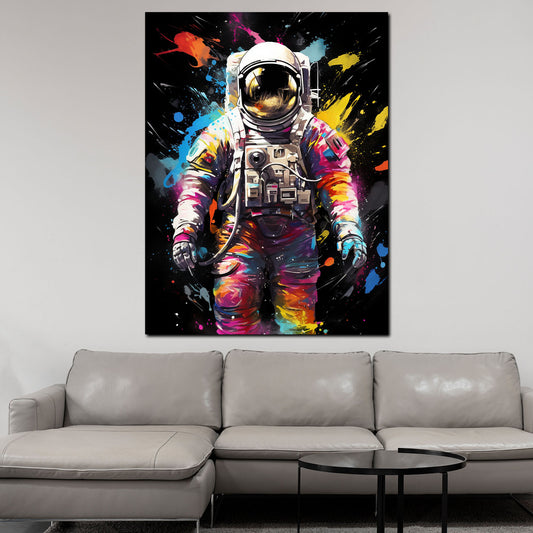 Wandbild Pop Art Astronaut Black Colour Style