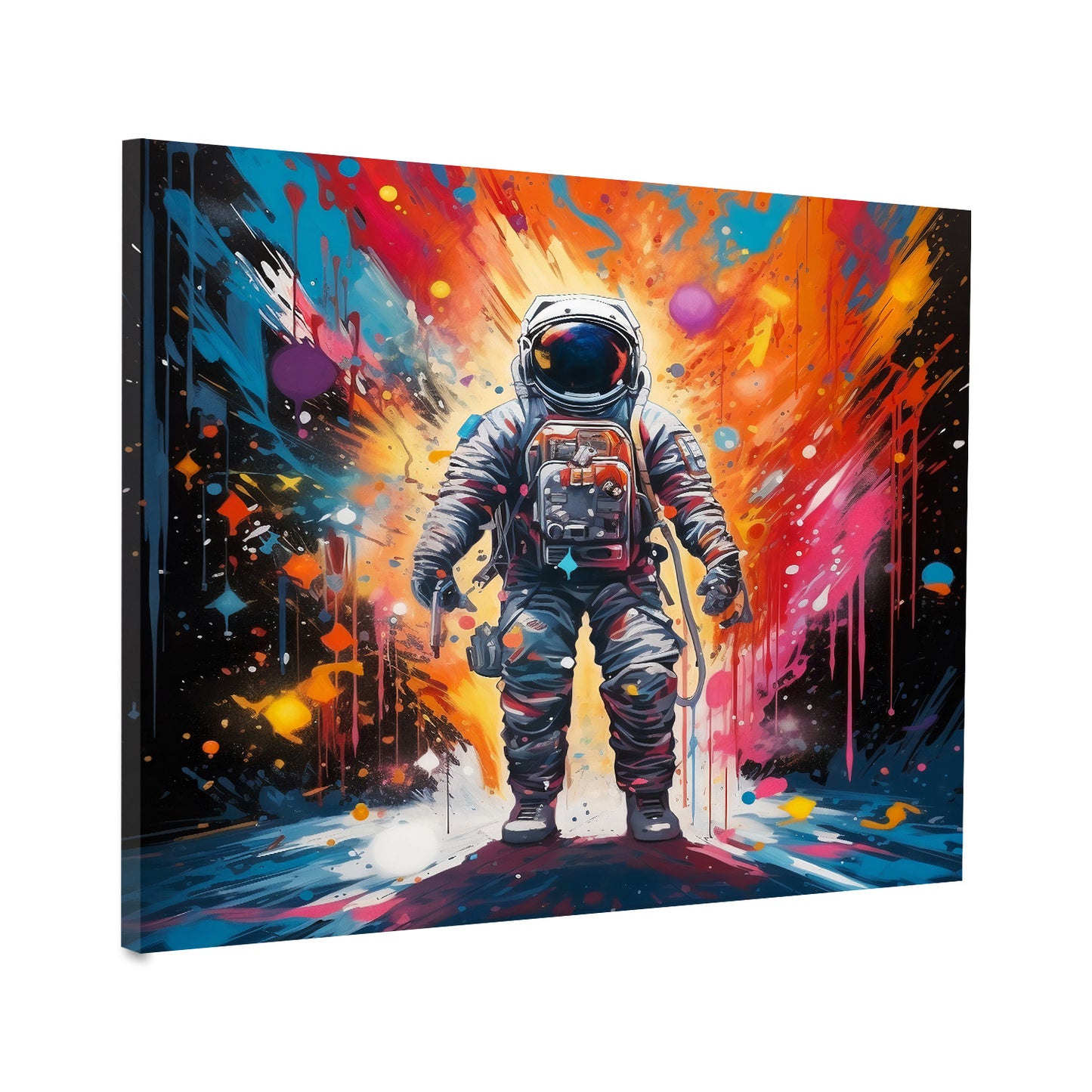 Wandbild Pop Art Astronaut Shining Colour Splash