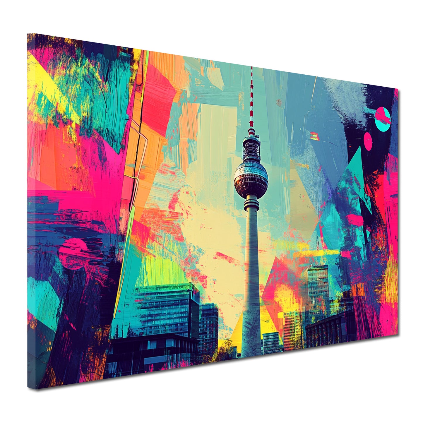Wandbild Pop Art Berlin Fernsehturm Skyline bunt