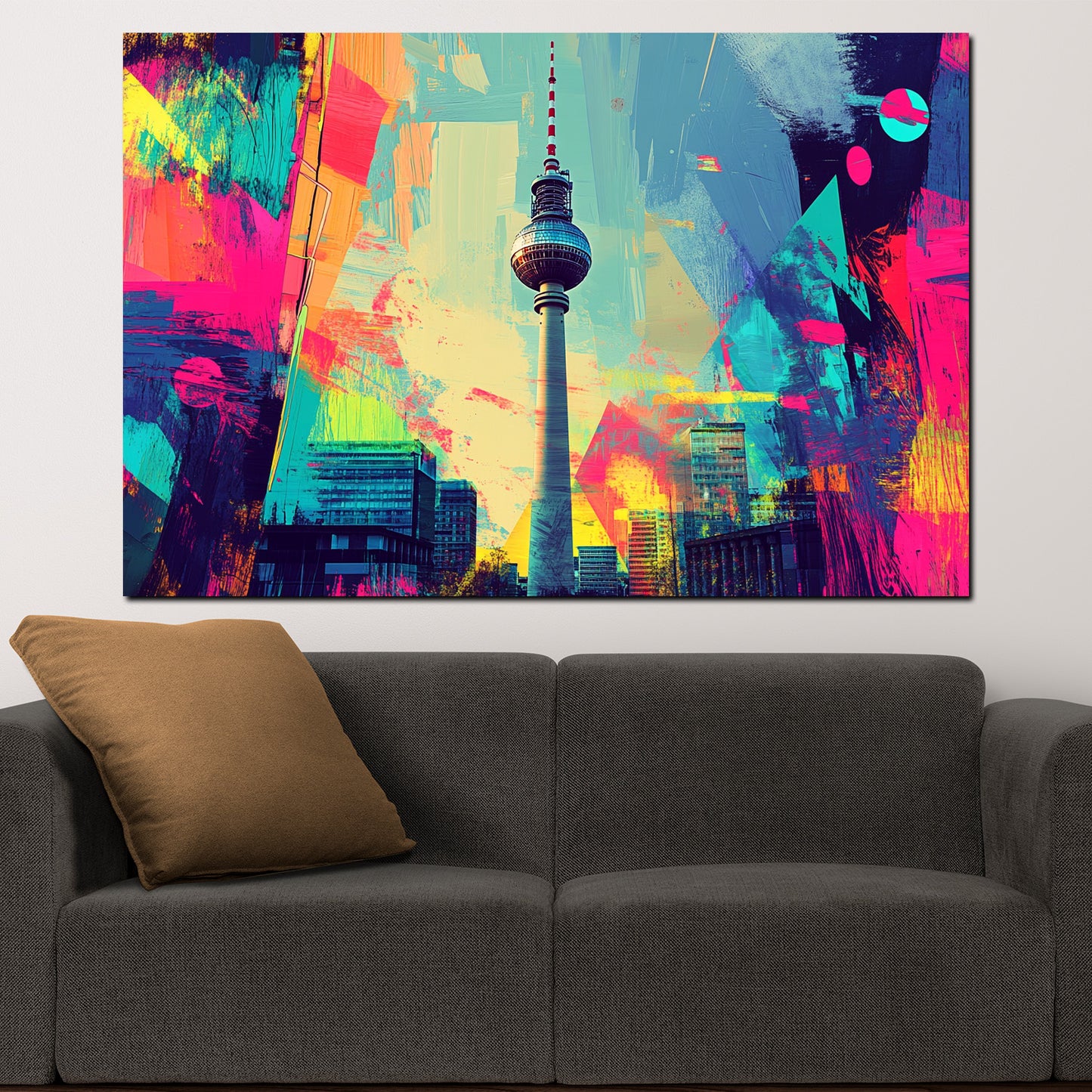 Wandbild Pop Art Berlin Fernsehturm Skyline bunt
