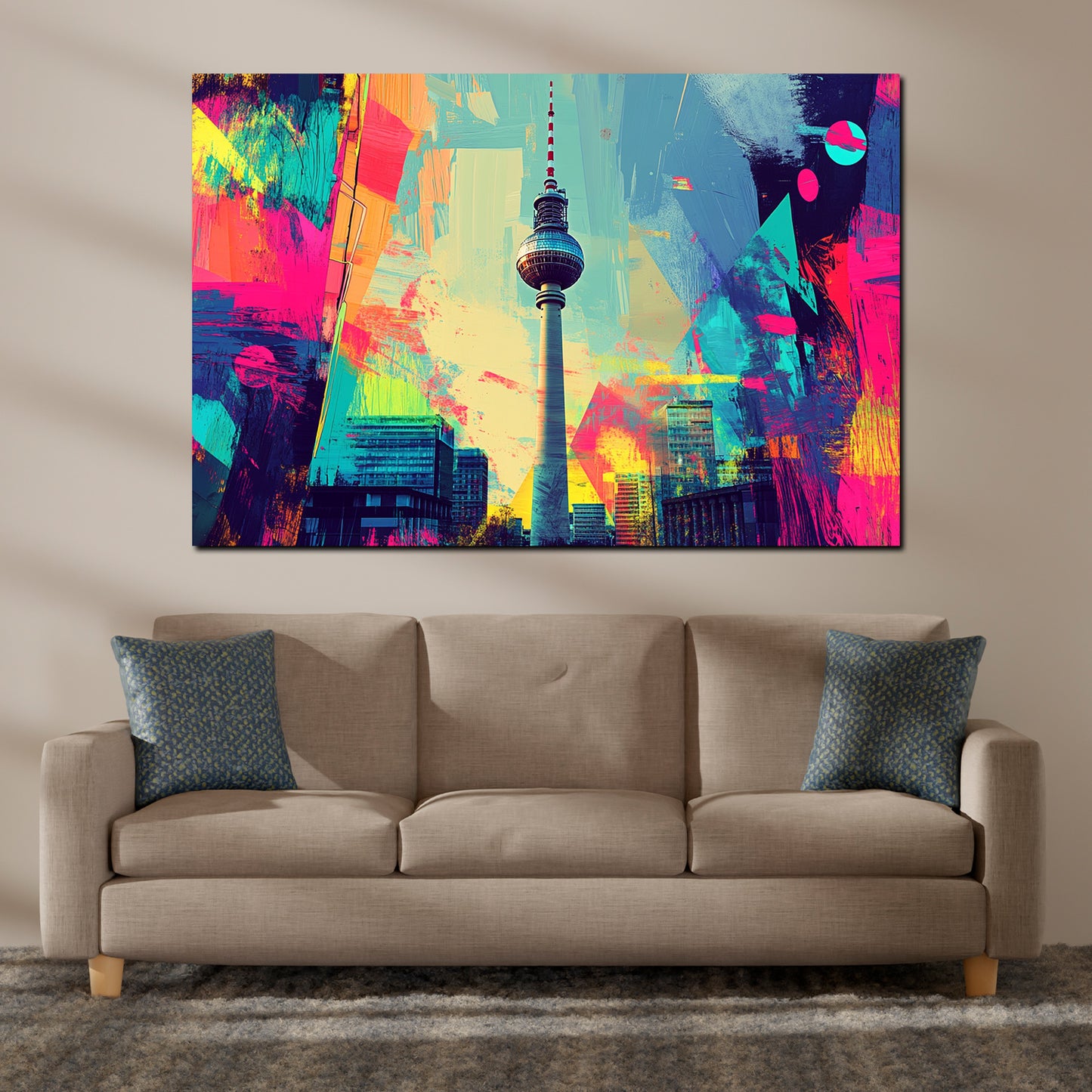 Wandbild Pop Art Berlin Fernsehturm Skyline bunt