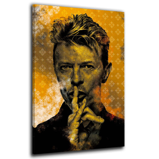Wandbild Pop Art Bowie Porträt Musiklegende modern orange