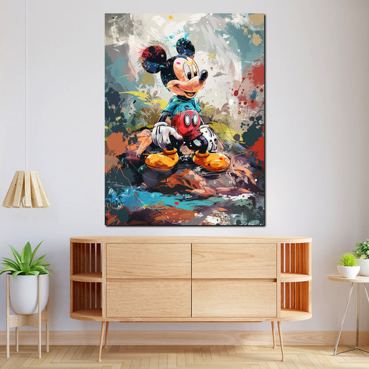 Wandbild Pop Art Comic Maus abstrakt