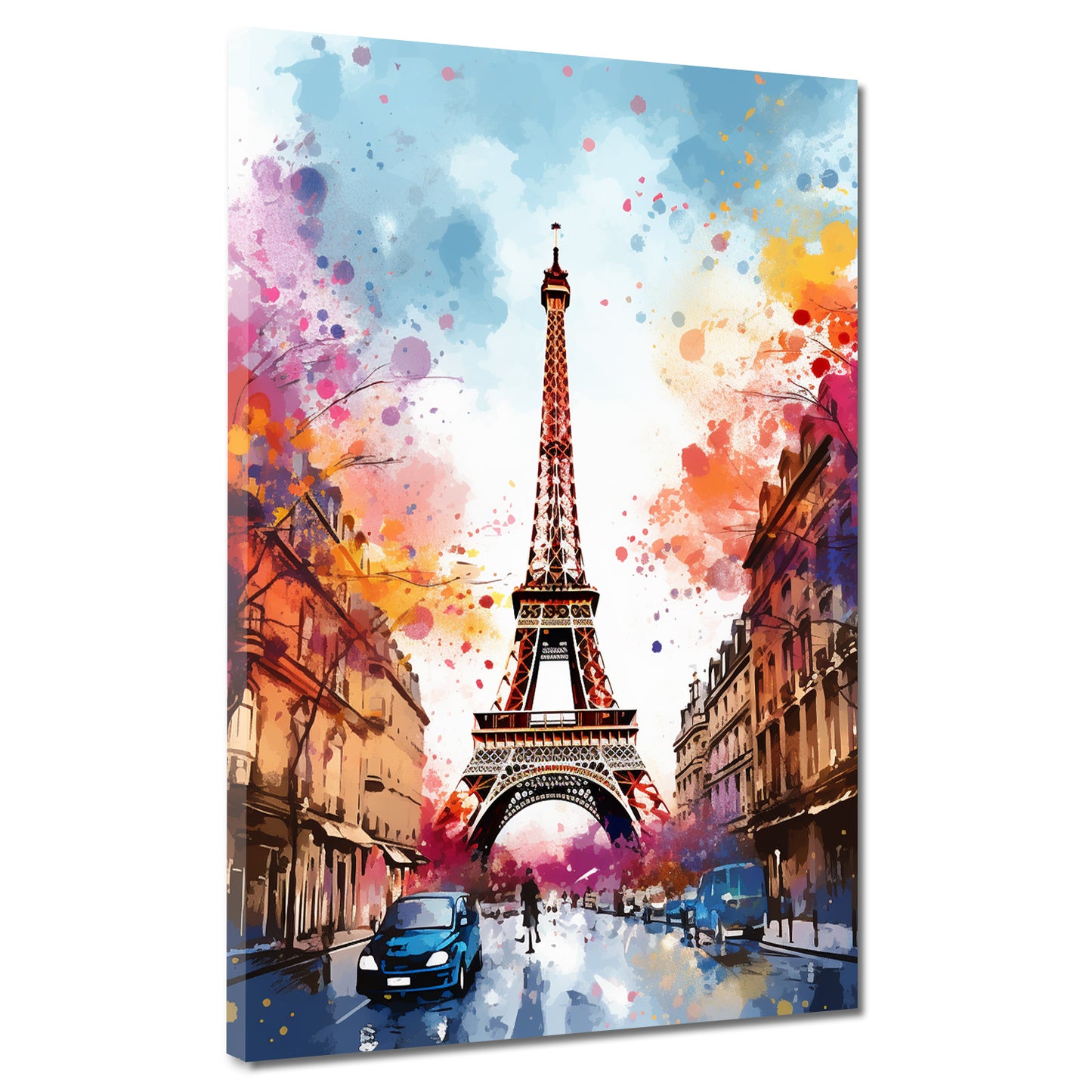 Wandbild Pop Art Eiffelturm Paris Abstract Blue Sky