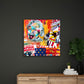 Wandbild Pop Art Einstein USA Superhelden