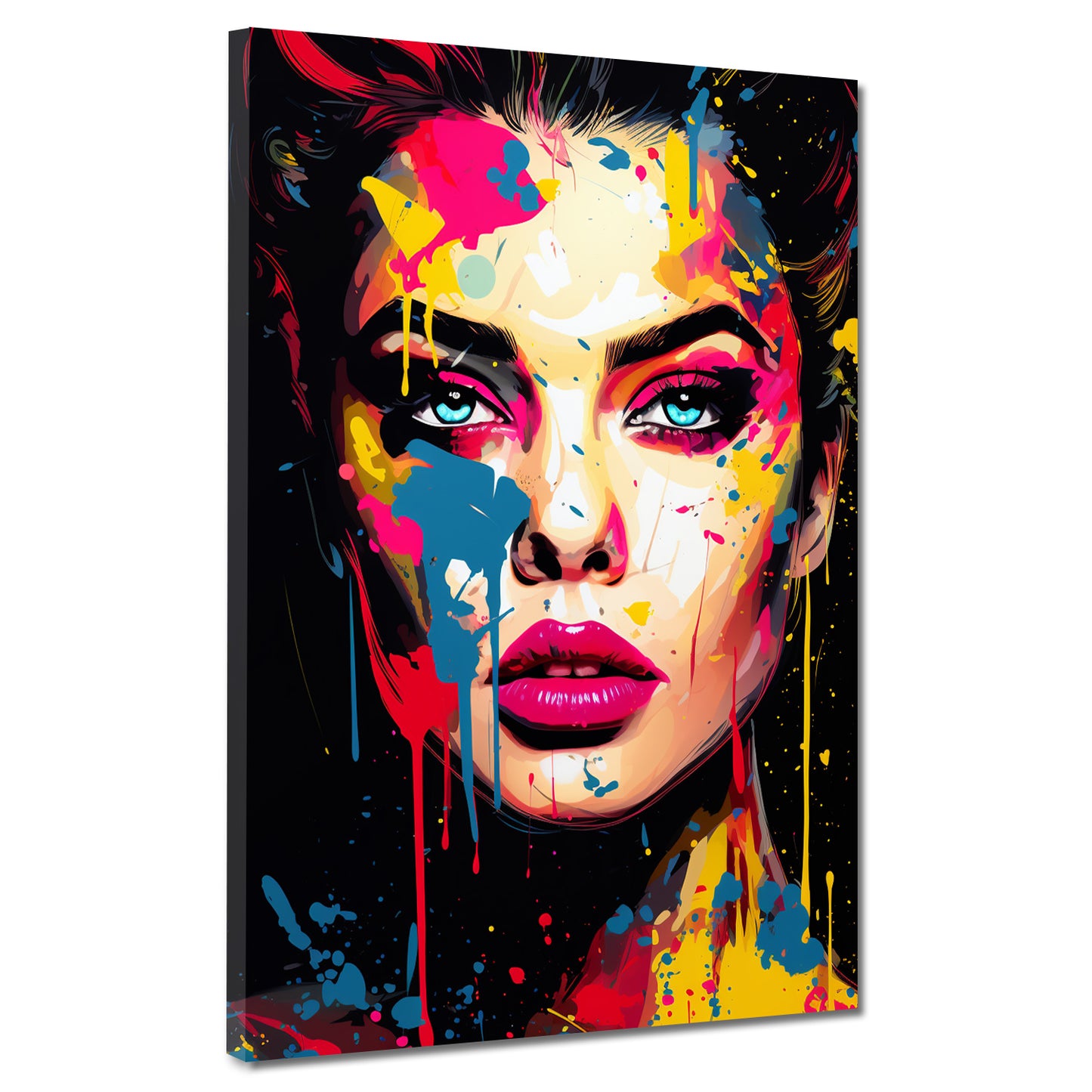 Wandbild Pop Art Frau Colour Splash