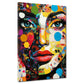 Wandbild Pop Art Frau Gesicht Farben Blick modern