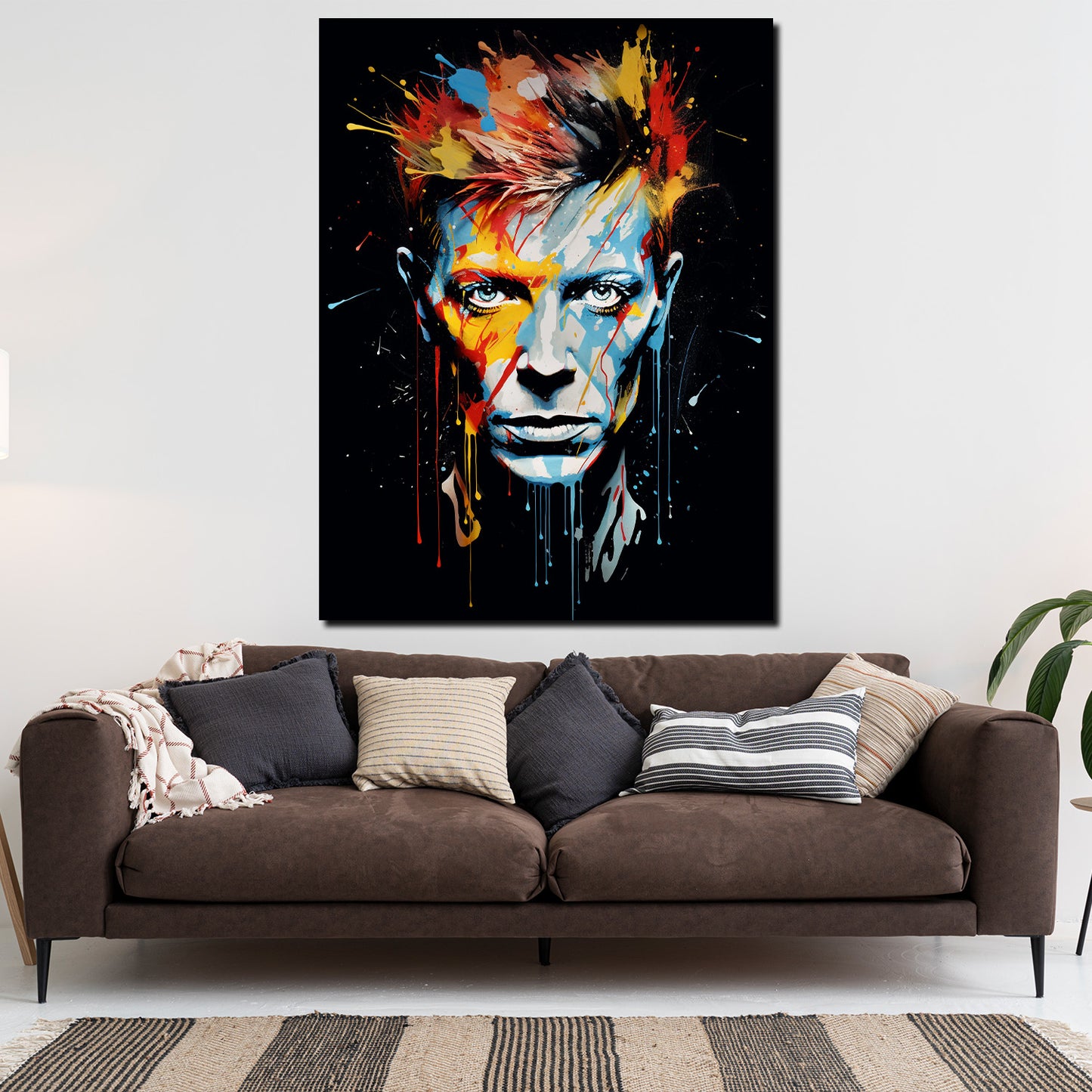 Wandbild Pop Art Gesicht Bowie Dark Style