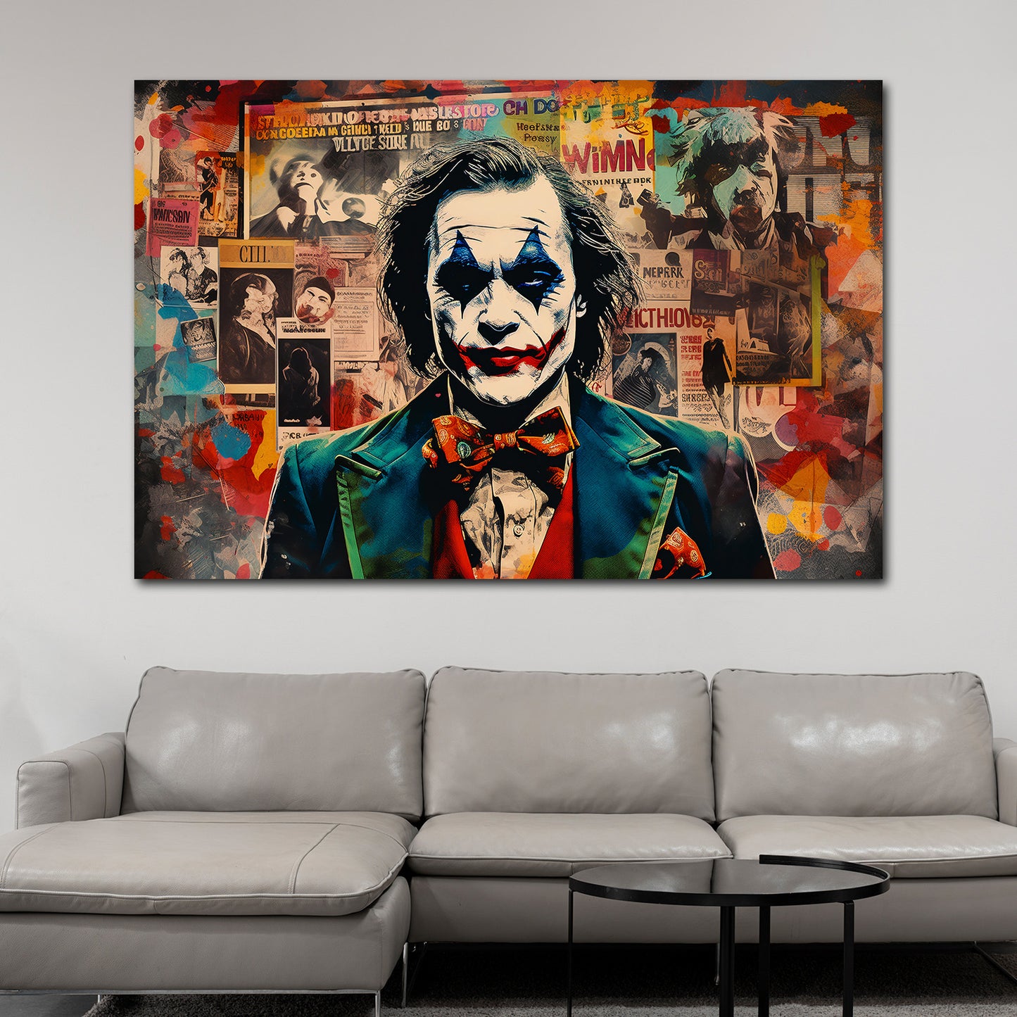 Wandbild Pop Art Joker Newspaper Style