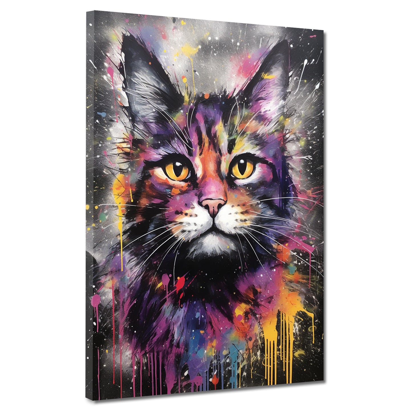 Wandbild Pop Art Katze Splash