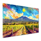 Wandbild Pop Art Landschaft Weinberge Berge Sonne Natur farbenfroh