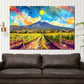 Wandbild Pop Art Landschaft Weinberge Berge Sonne Natur farbenfroh
