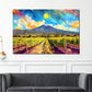 Wandbild Pop Art Landschaft Weinberge Berge Sonne Natur farbenfroh