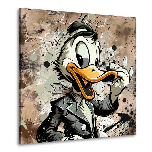 Wandbild Pop Art Lustige Ente  Kunst Duck Style