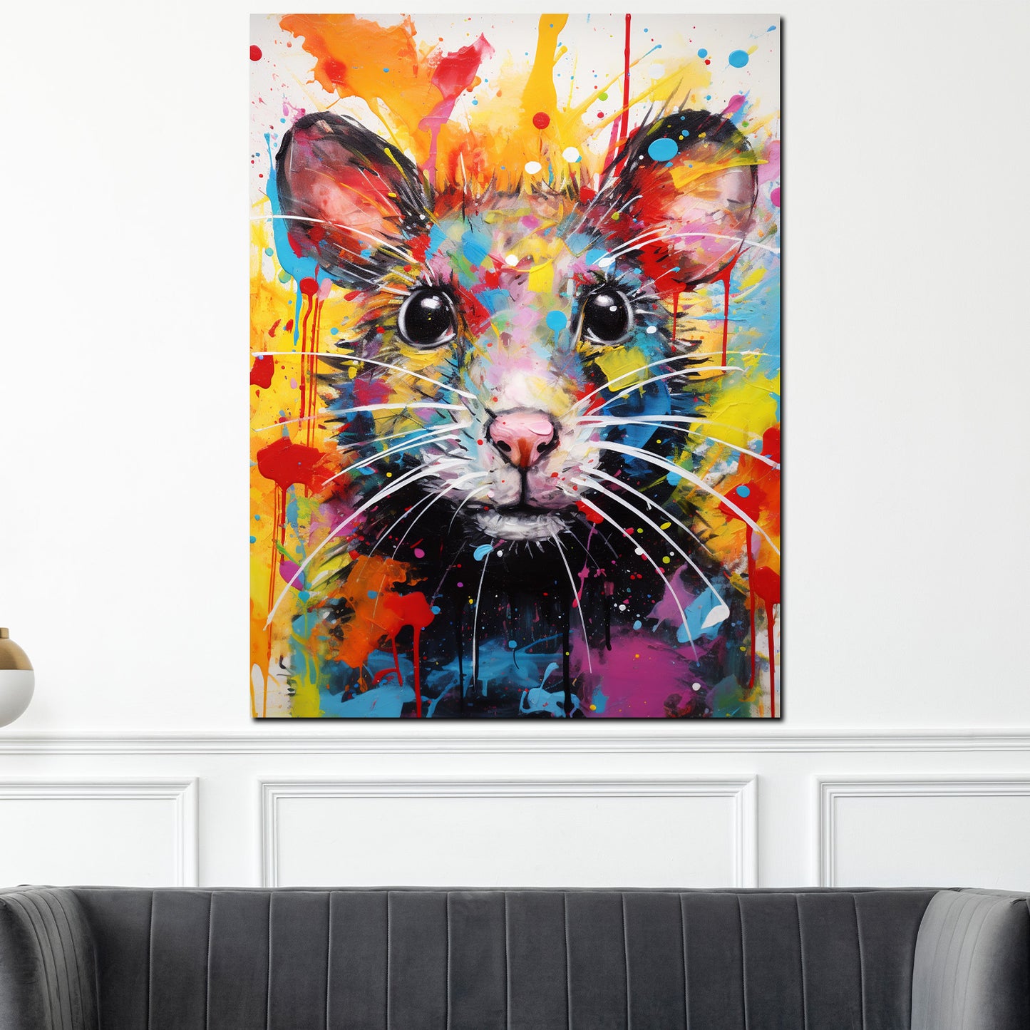 Wandbild Pop Art Maus Gesicht Colour Style