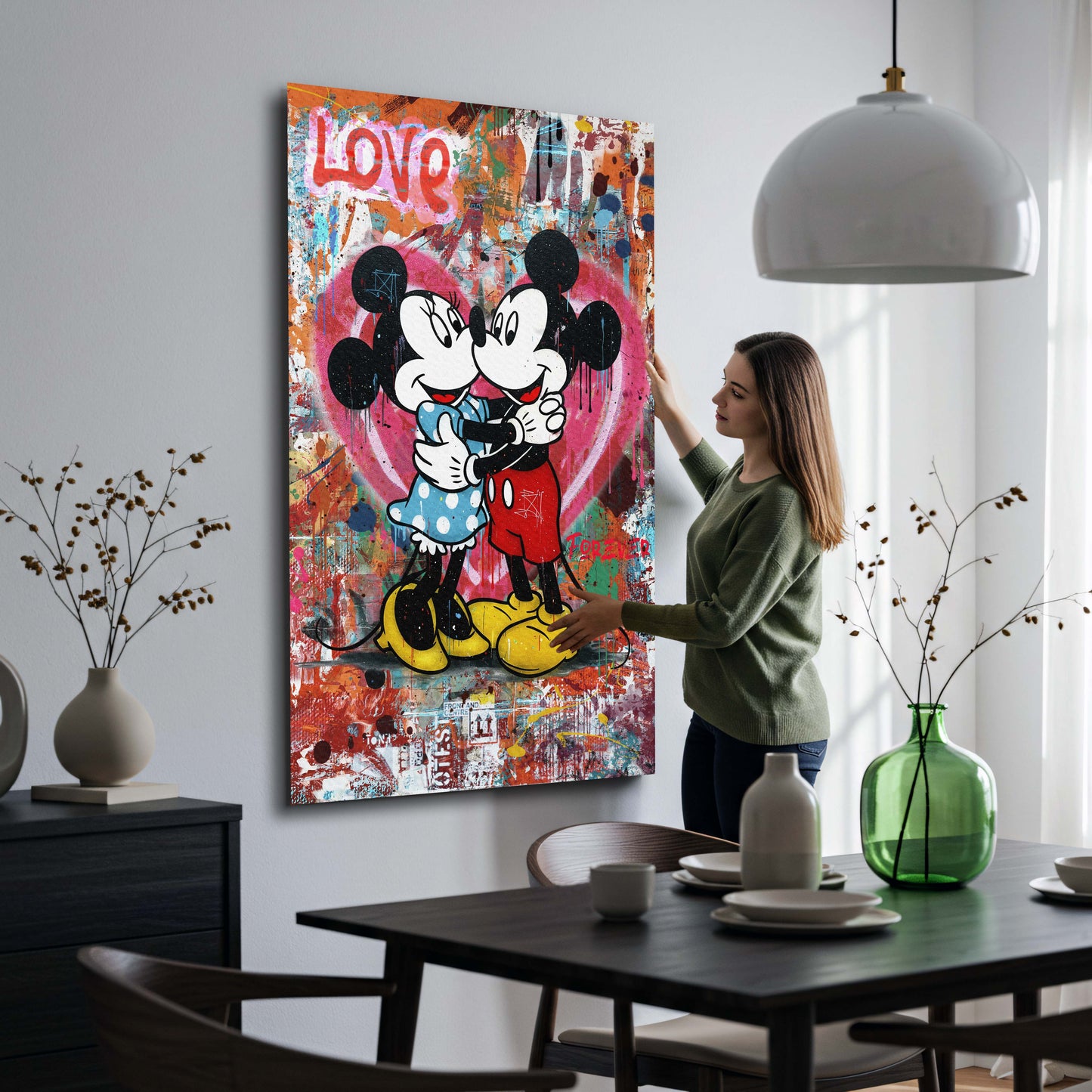 Wandbild Pop Art Maus Paar Liebe Street Art modern