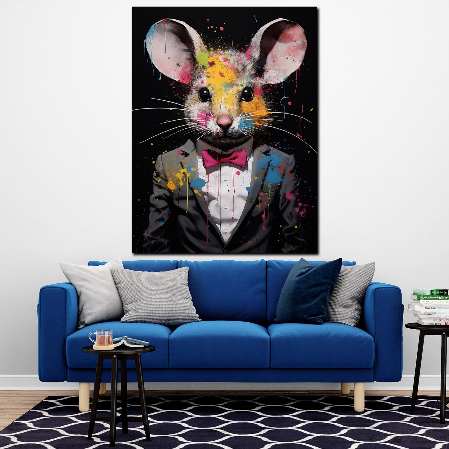 Wandbild Pop Art Maus abstrakt im Anzug