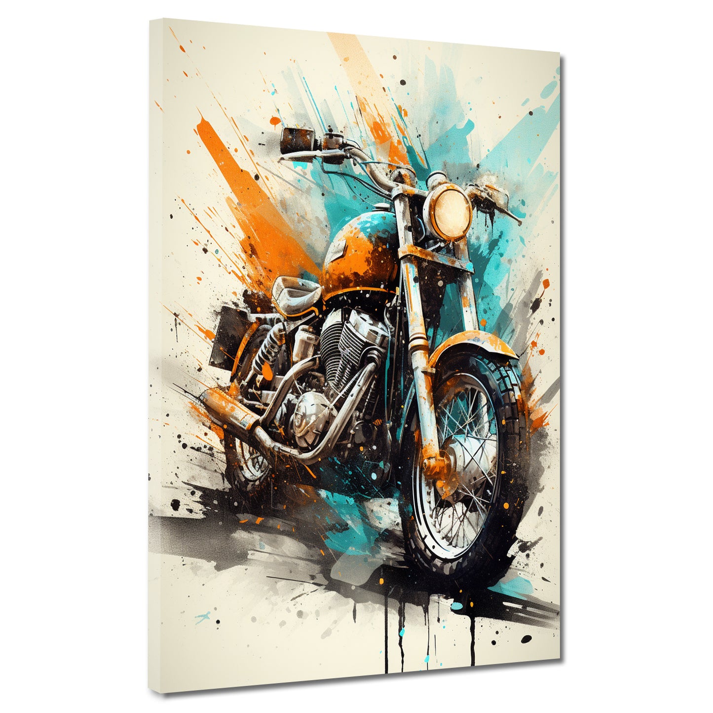 Wandbild Pop Art Motorrad Retro Splash