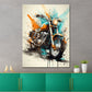 Wandbild Pop Art Motorrad Retro Splash