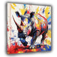 Wandbild Pop Art Nashorn bunt kraftvoll modern