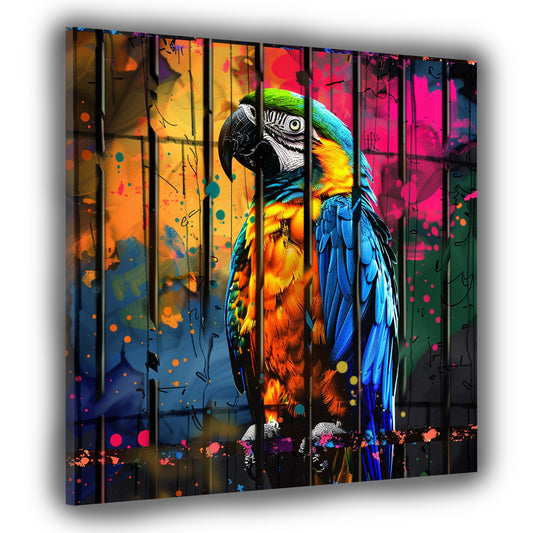 Wandbild Pop Art Papagei bunt modern
