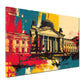 Wandbild Pop Art Reichstag Berlin Architektur bunt