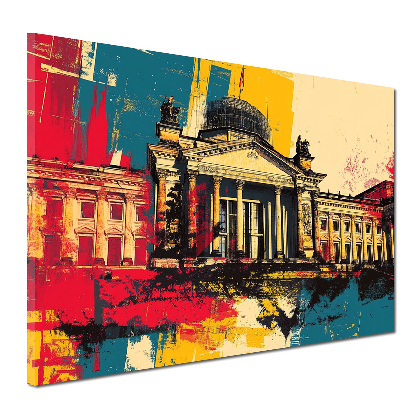Wandbild Pop Art Reichstag Berlin Architektur bunt