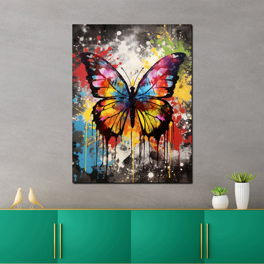 Wandbild Pop Art Schmetterling Splash