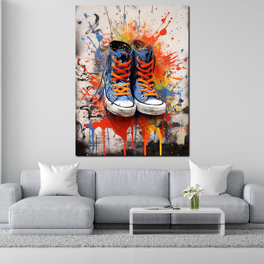 Wandbild Pop Art Schuhe Splash