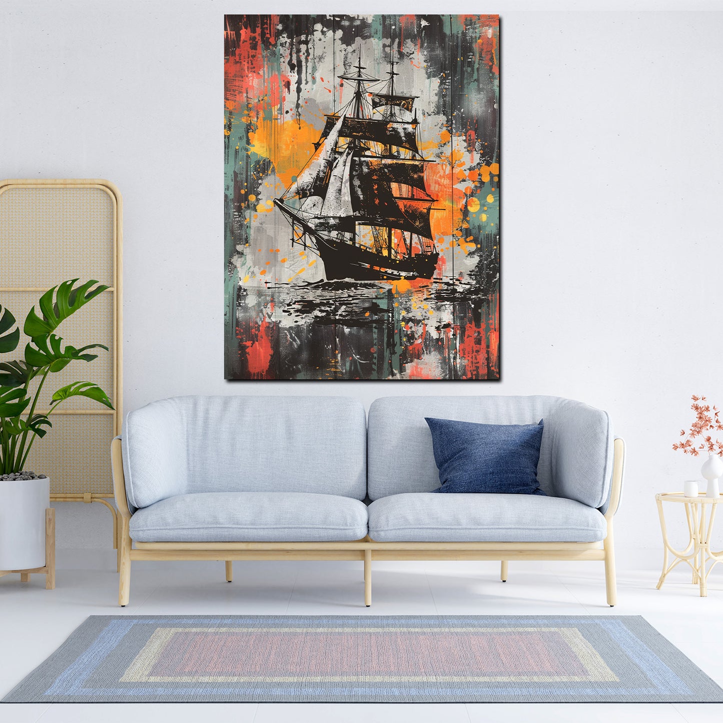 Wandbild Pop Art Segelschiff Painting Style