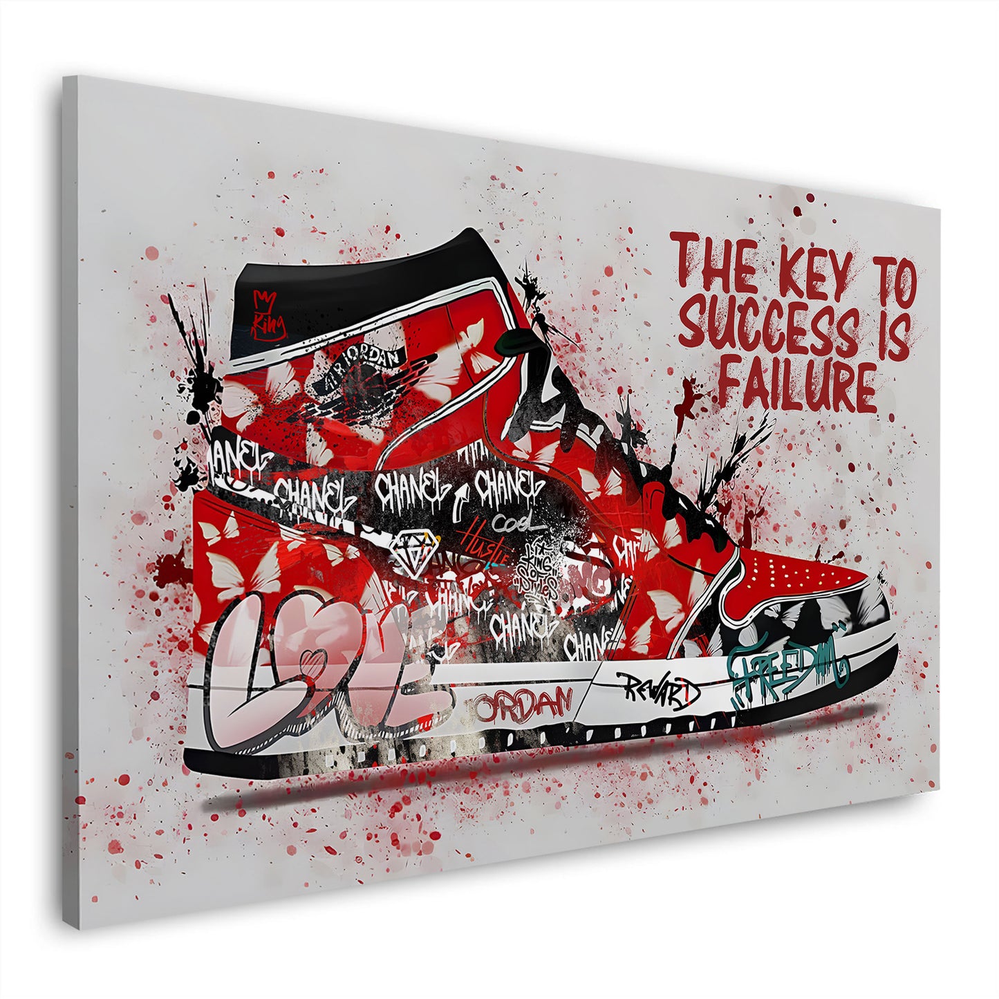 Wandbild Pop Art Sneaker Graffiti Motivation Basketball Erfolg