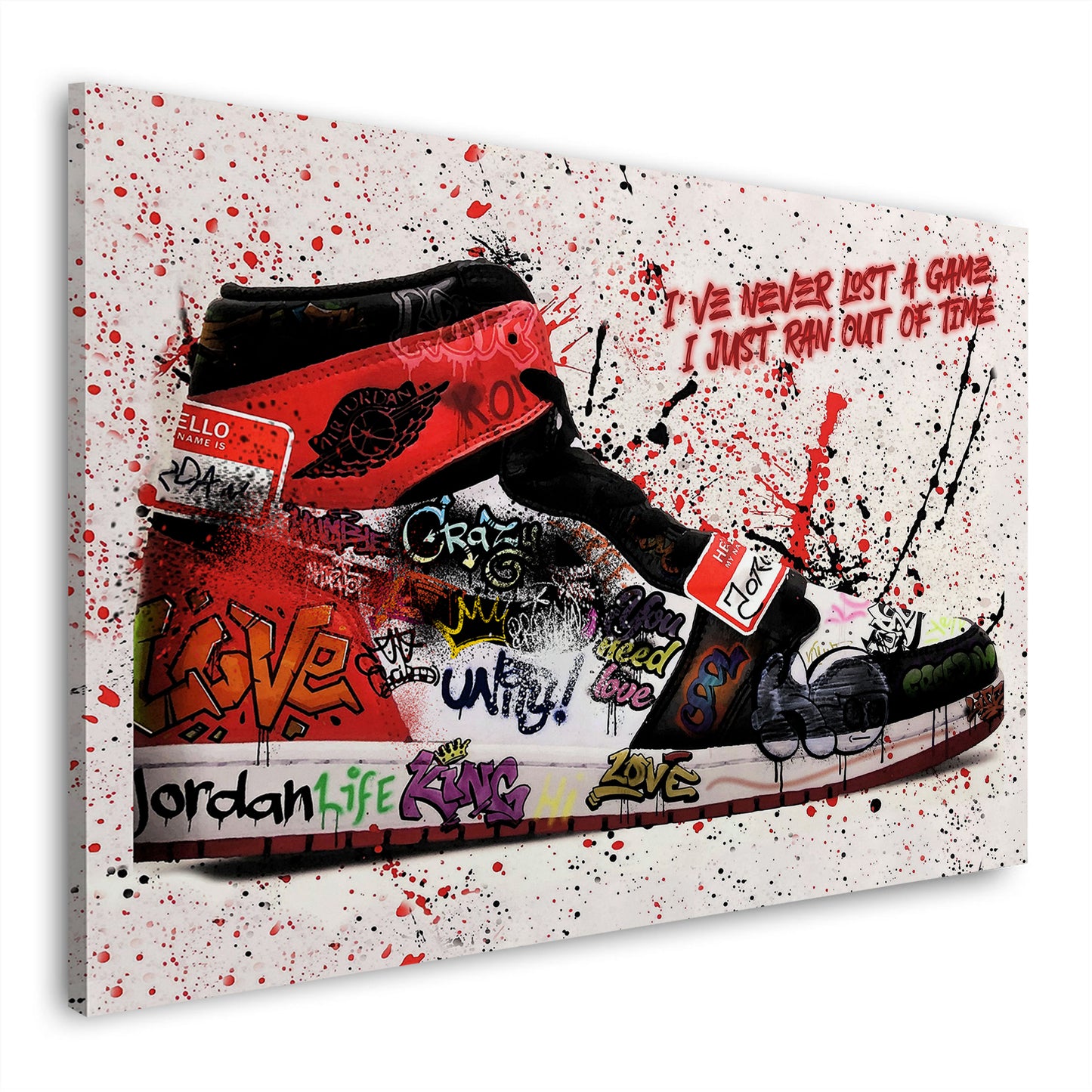 Wandbild Pop Art Sneaker Graffiti Motivation Basketball Sport