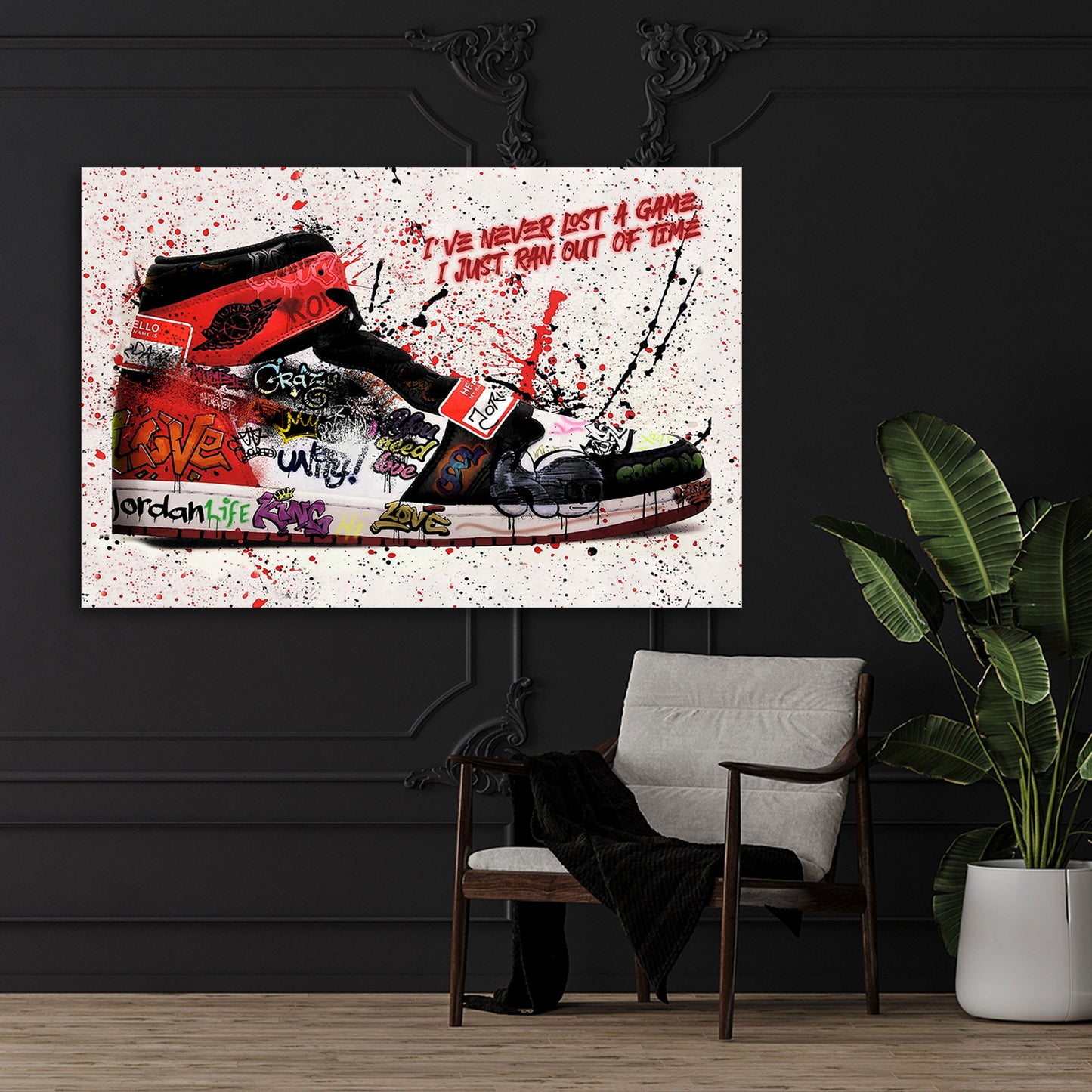 Wandbild Pop Art Sneaker Graffiti Motivation Basketball Sport