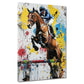 Wandbild Pop Art Springreiter bunt dynamisch mit Pferd