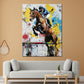 Wandbild Pop Art Springreiter bunt dynamisch mit Pferd