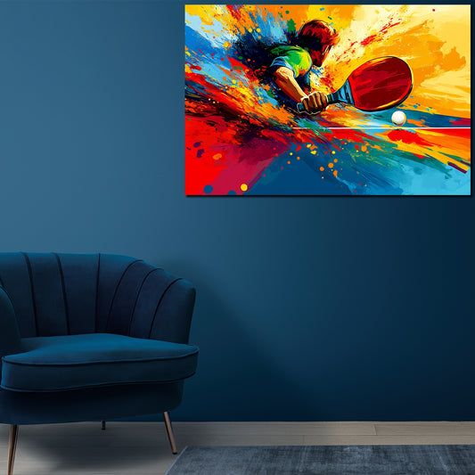 Wandbild Pop Art Tischtennis farbenfroh dynamisch modern