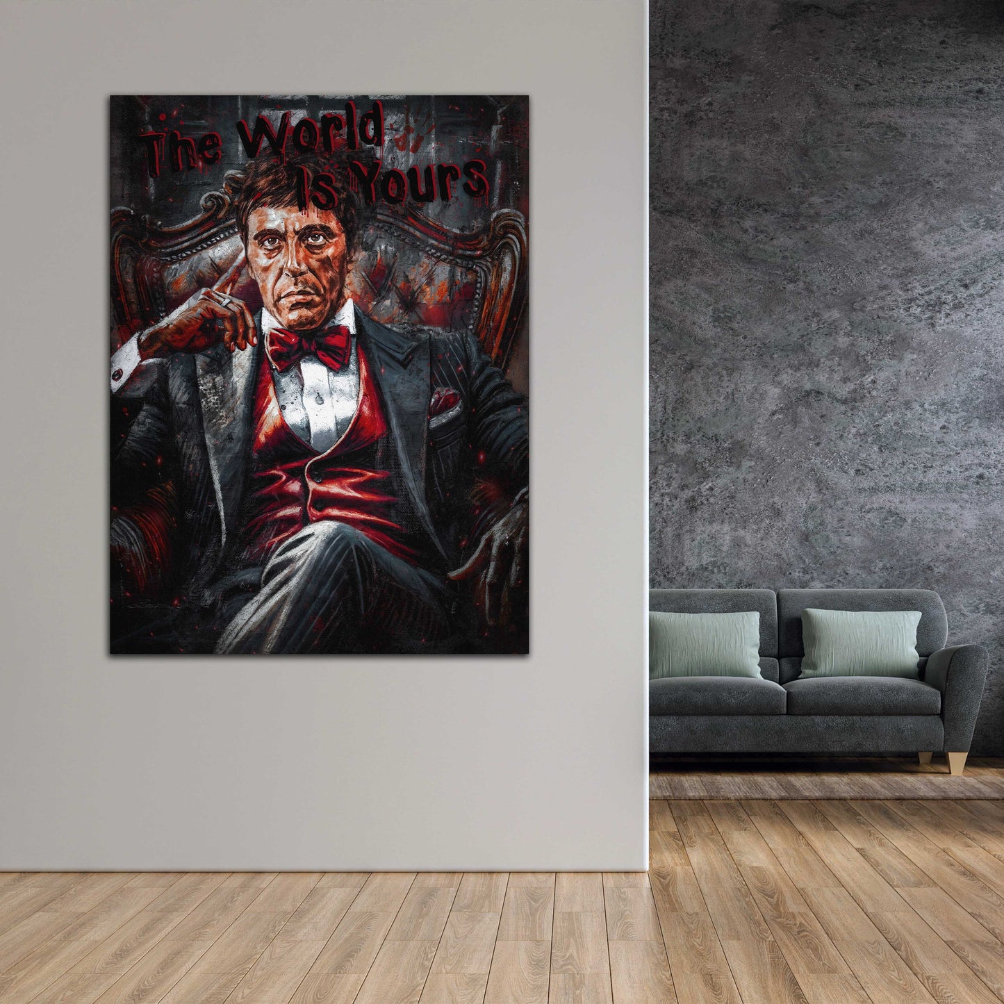Wandbild Pop Art Tony Macht Reichtum Eleganz The World Is Yours