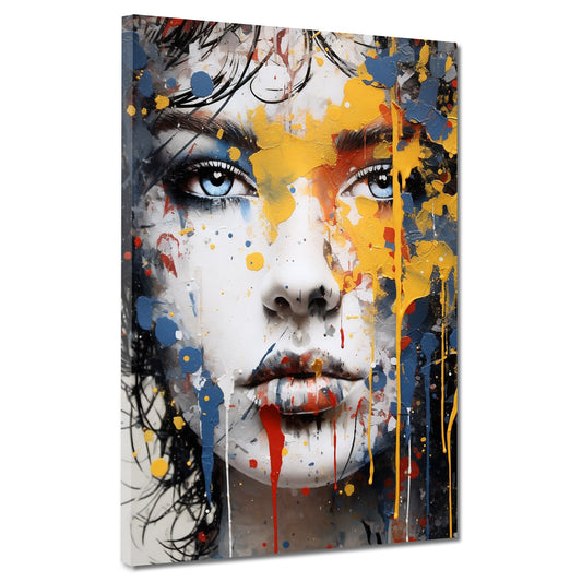 Wandbild Pop Art abstrakt Splash Girl Colour Style