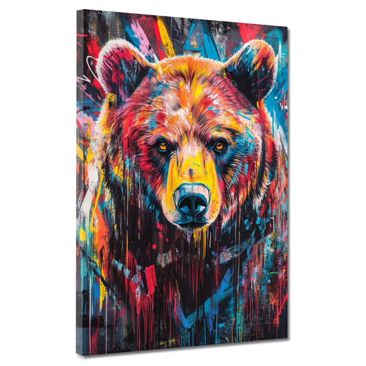 Wandbild Pop Art ausdrucksstarker Bär modern