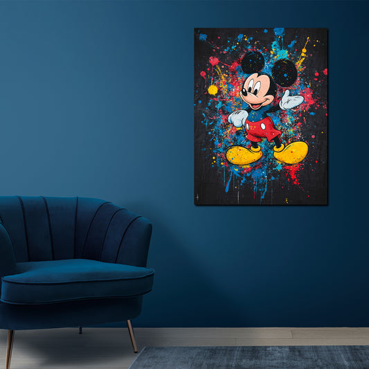 Wandbild Pop Art fröhliche Maus bunt verspielt