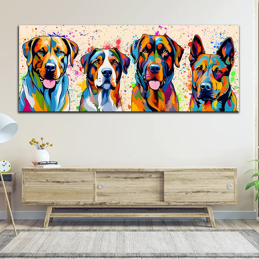 Wandbild Pop Art große Hunde Colour Style