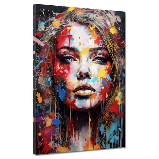 Wandbild Pop Art modern Splash Girl Colour Style