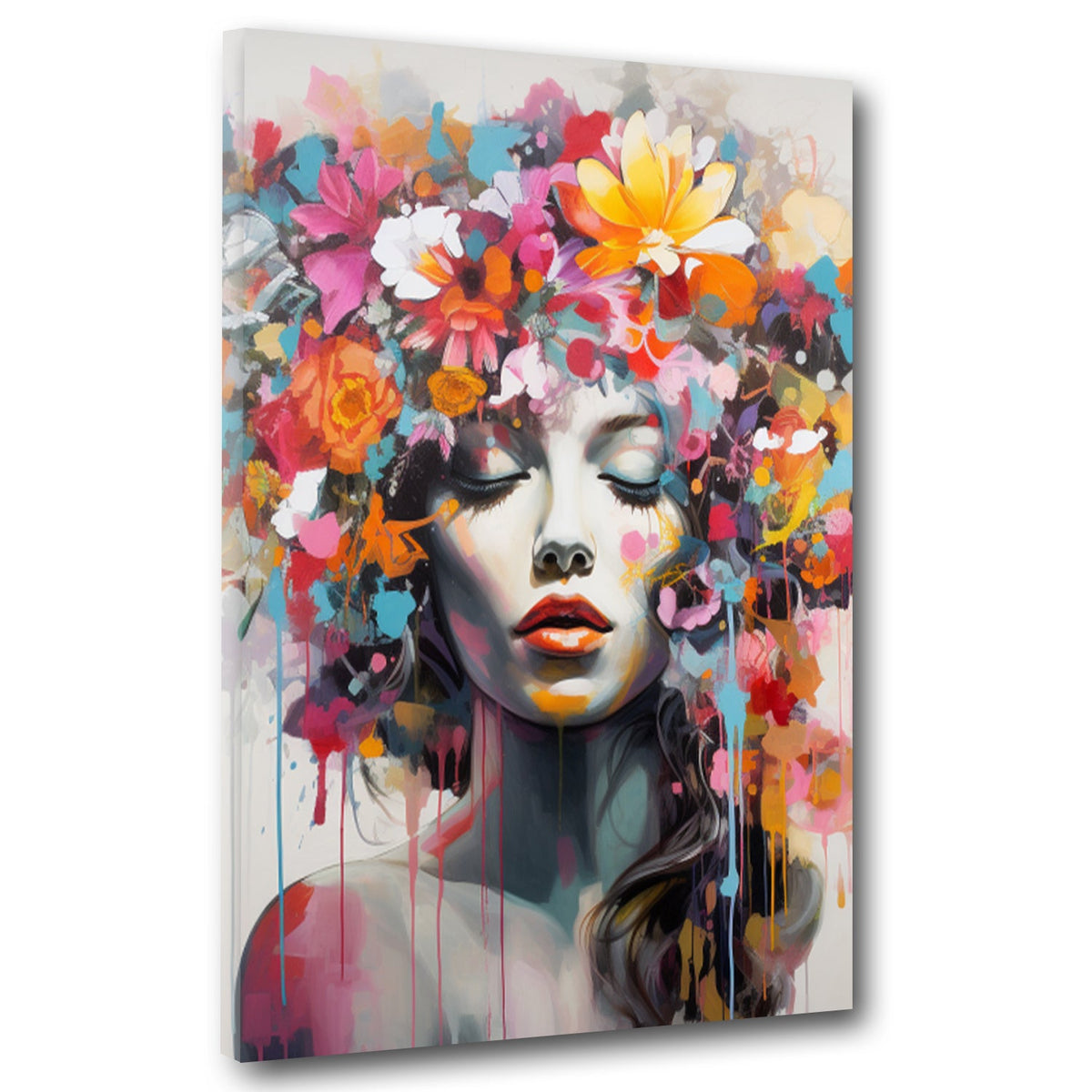 Frau im Flower Style – Wandbild