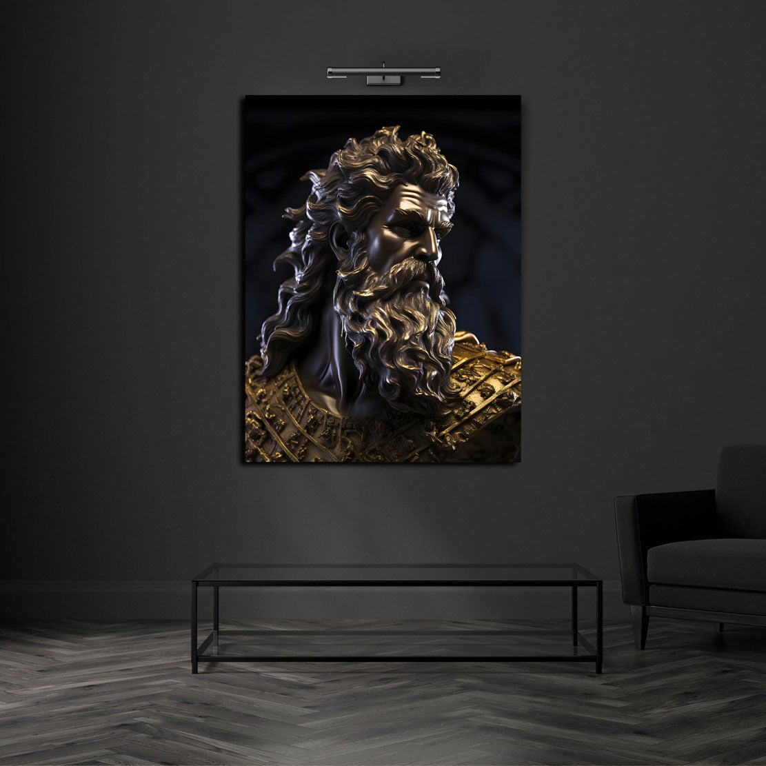 Wandbild Poseidon Gold Style