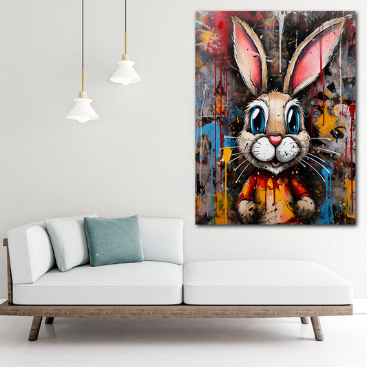 Hase Pop Art Style Comic Wandbild