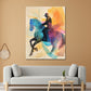 Wandbild Reiter auf Pferd farbenfroh modern